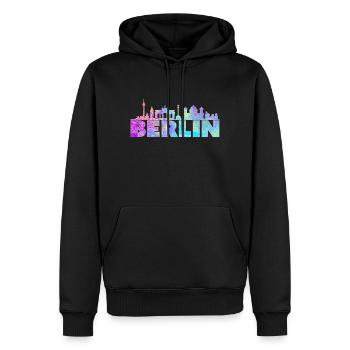 Berlin Berliner Berlinerin Hauptstadt Geschenk - Männer Premium Bio Hoodie - Schwarz - Vorne - Nico (187cm)