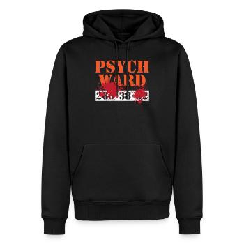 Psych Ward Patient T-Shirt Blood Splatter Effrayant - Sweat à capuche Premium bio Homme - noir - Devant - Nico (187cm)