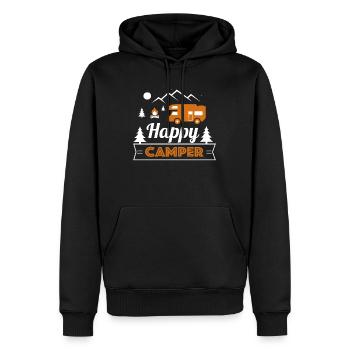 Happy Camper - Camping Roadtrip RV Remorque - Sweat à capuche Premium bio Homme - noir - Devant - Nico (187cm)