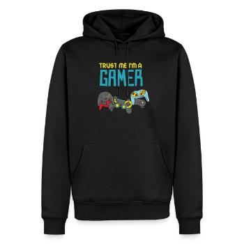 Trust Me I'm A Gamer - Männer Premium Bio Hoodie - Schwarz - Vorne - Nico (187cm)
