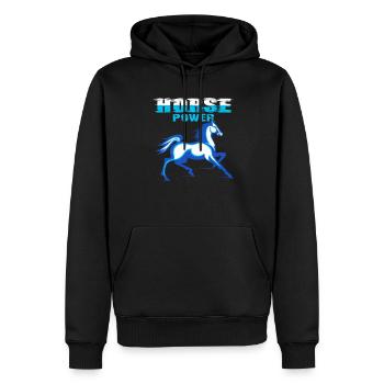 Pferd - Männer Premium Bio Hoodie - Schwarz - Vorne - Nico (187cm)