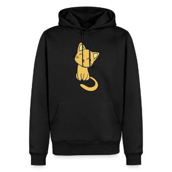 chat doux - Sweat à capuche Premium bio Homme - noir - Devant - Nico (187cm)