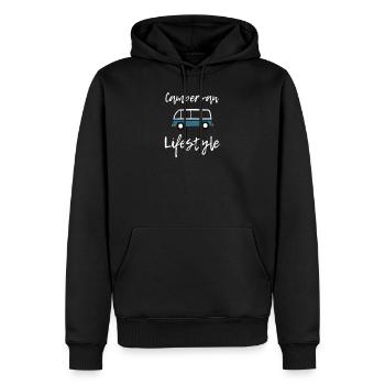 Campervan Lifestyle - Männer Premium Bio Hoodie - Schwarz - Vorne - Nico (187cm)