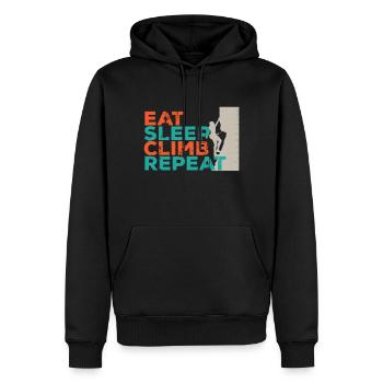 alpinisme - Sweat à capuche Premium bio Homme - noir - Devant - Nico (187cm)