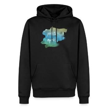 parfaitement imparfait - Sweat à capuche Premium bio Homme - noir - Devant - Nico (187cm)