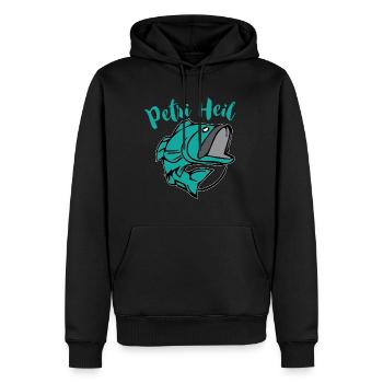 Petri Heil - Männer Premium Bio Hoodie - Schwarz - Vorne - Nico (187cm)