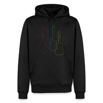 Colored Guitars Electric Acoustic Classical T Shir - Männer Premium Bio Hoodie - Schwarz - Vorne - Nico (187cm)