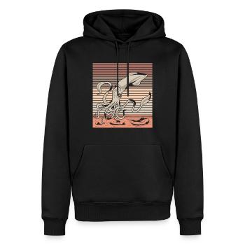 Tintenfisch - Männer Premium Bio Hoodie - Schwarz - Vorne - Nico (187cm)