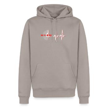 Rythme cardiaque - Sweat à capuche Premium bio Homme - taupe - Devant - Nico (187cm)