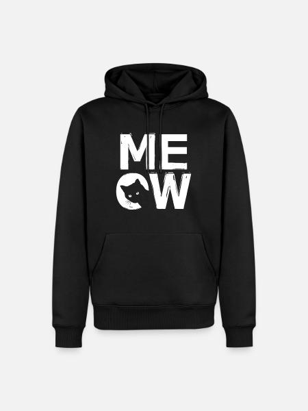 MEOW - conception de chat - Sweat à capuche Premium bio Homme - noir