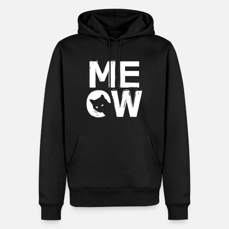 MEOW - Katzendesign - Männer Premium Bio Hoodie - Schwarz