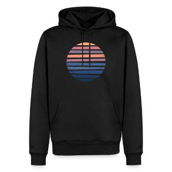 Coucher de soleil cadeau art cercle lever du soleil - Sweat à capuche Premium bio Homme - noir - Devant - Nico (187cm)