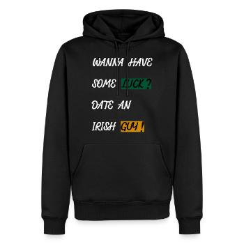 IRLAND - GLÜCK - DATING - SINGLE - Männer Premium Bio Hoodie - Schwarz - Vorne - Nico (187cm)