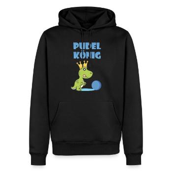 Pudelkoenig - Pudelkönig Kegeln T-Shirt - Männer Premium Bio Hoodie - Schwarz - Vorne - Nico (187cm)