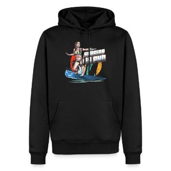 Surf est amusant Summer Beach - Sweat à capuche Premium bio Homme - noir - Devant - Nico (187cm)