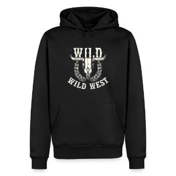 Wilder Westen - Männer Premium Bio Hoodie - Schwarz - Vorne - Nico (187cm)