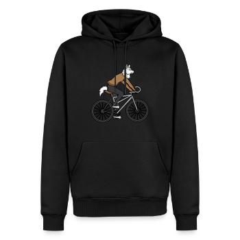 Wolf fait un cadeau de vélo - Sweat à capuche Premium bio Homme - noir - Devant - Nico (187cm)