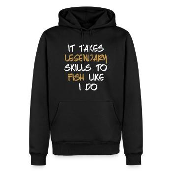 Pêcher pêcher pêche - Sweat à capuche Premium bio Homme - noir - Devant - Nico (187cm)