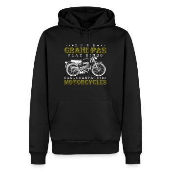 Motorrad Opa - Männer Premium Bio Hoodie - Schwarz - Vorne - Nico (187cm)