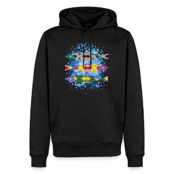 Fisch - Männer Premium Bio Hoodie - Schwarz - Vorne - Nico (187cm)