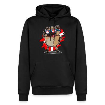 DENMARK PUG SHIRT - Sweat à capuche Premium bio Homme - noir - Devant - Nico (187cm)