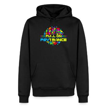 Psytrance - Männer Premium Bio Hoodie - Schwarz - Vorne - Nico (187cm)