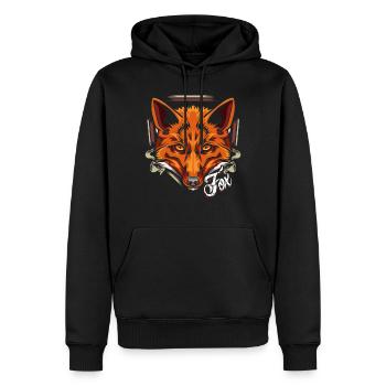 Forêt habitant renard forêt animal animal - Sweat à capuche Premium bio Homme - noir - Devant - Nico (187cm)