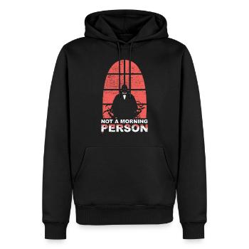 Les vampires d'Halloween ne sont pas une personne du matin - Sweat à capuche Premium bio Homme - noir - Devant - Nico (187cm)