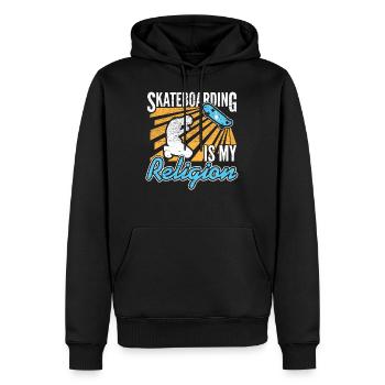 Skateboarding Relegion Skater Beten Rampe Geschenk - Männer Premium Bio Hoodie - Schwarz - Vorne - Nico (187cm)