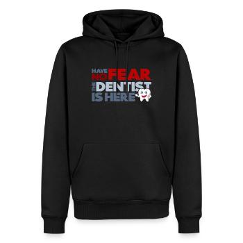 The dentist is here - Men’s Premium Organic Hoodie - black - Front - Nico (187cm)