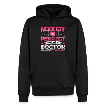 Læge læge - Herre Premium økologisk hoodie - sort - Foran - Nico (187cm)