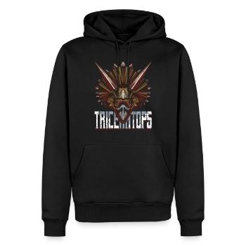 Triceratops - Männer Premium Bio Hoodie - Schwarz - Vorne - Nico (187cm)