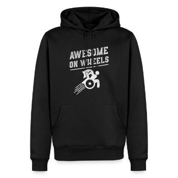 Awesome On Wheels' Hilarous Wheelchair Gift - Männer Premium Bio Hoodie - Schwarz - Vorne - Nico (187cm)