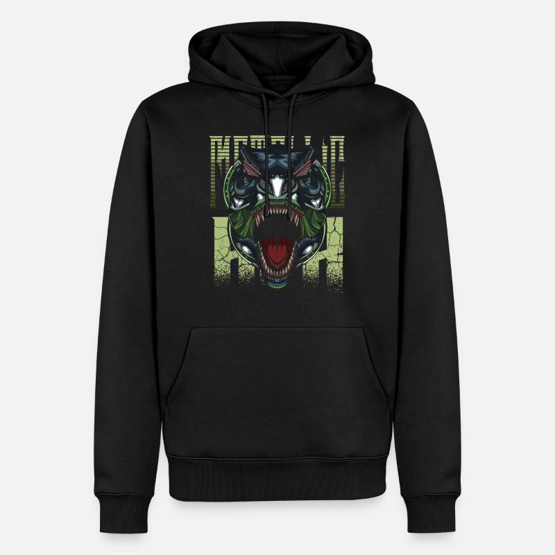 Robot Dino - Sweat à capuche Premium bio Homme - noir