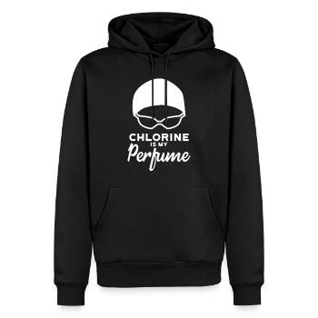 Le chlore est mon parfum - Funny Swimming Sport - Sweat à capuche Premium bio Homme - noir - Devant - Nico (187cm)