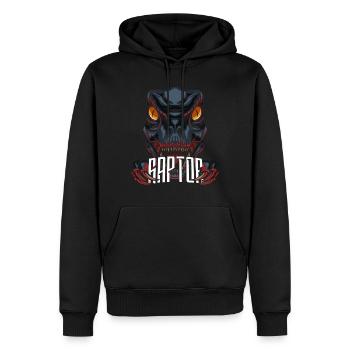 Dinosaurier Dino Raptor - Männer Premium Bio Hoodie - Schwarz - Vorne - Nico (187cm)