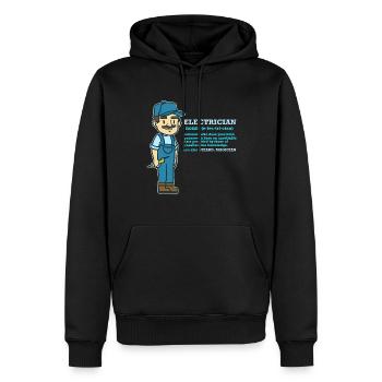 Assistant magicien drôle de définition d'électricien - Sweat à capuche Premium bio Homme - noir - Devant - Nico (187cm)