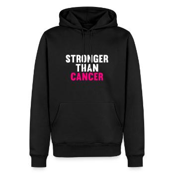 Plus fort que le cancer! - Cadeau - Sweat à capuche Premium bio Homme - noir - Devant - Nico (187cm)