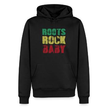 Musique rock - Sweat à capuche Premium bio Homme - noir - Devant - Nico (187cm)