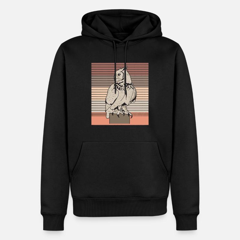 Uhu - Männer Premium Bio Hoodie - Schwarz