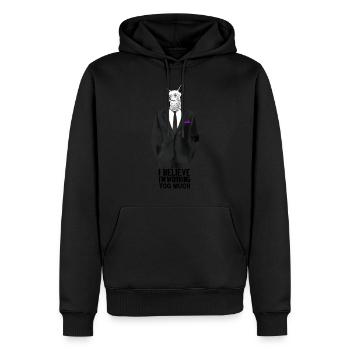 Travailler comme un chien - Sweat à capuche Premium bio Homme - noir - Devant - Nico (187cm)