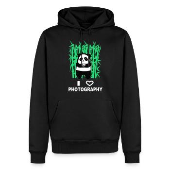 photographie - Sweat à capuche Premium bio Homme - noir - Devant - Nico (187cm)