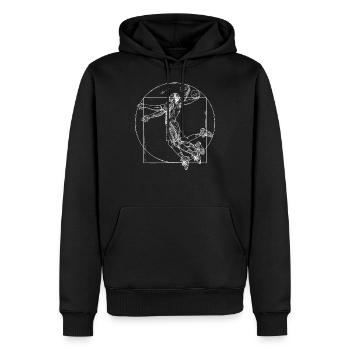 Da Vinci Vitruvian homme basket-ball pour le sport - Sweat à capuche Premium bio Homme - noir - Devant - Nico (187cm)