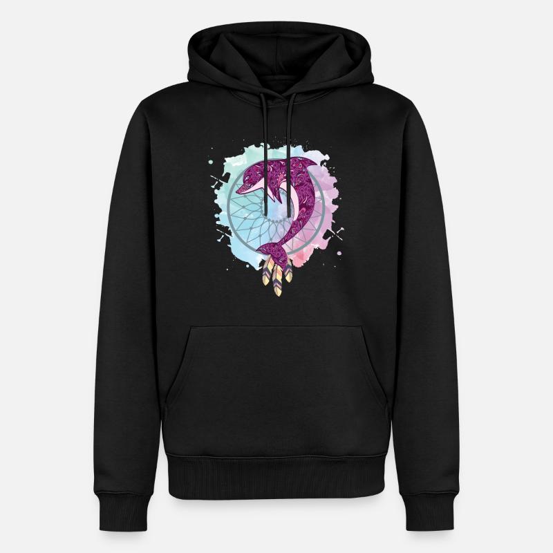 Traumfänger Delfin - Männer Premium Bio Hoodie - Schwarz