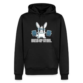 Bun Of Steel, Häschen - Männer Premium Bio Hoodie - Schwarz - Vorne - Nico (187cm)