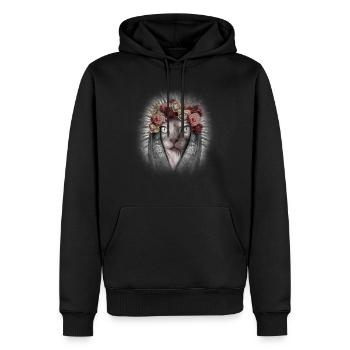 Los dios de muertos cat shirt - Men’s Premium Organic Hoodie - black - Front - Nico (187cm)