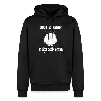 Big Foot Hide and Seek - Männer Premium Bio Hoodie - Schwarz - Vorne - Nico (187cm)