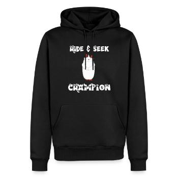 Hide and Seek Yeti - Männer Premium Bio Hoodie - Schwarz - Vorne - Nico (187cm)