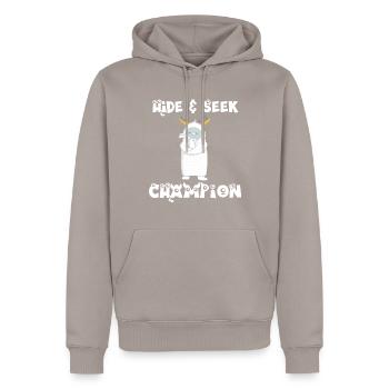 Hide and Seek Yeti - Men’s Premium Organic Hoodie - taupe - Front - Nico (187cm)