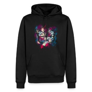 Papillon Monarque Printemps Coloré Doux Cadeau - Sweat à capuche Premium bio Homme - noir - Devant - Nico (187cm)